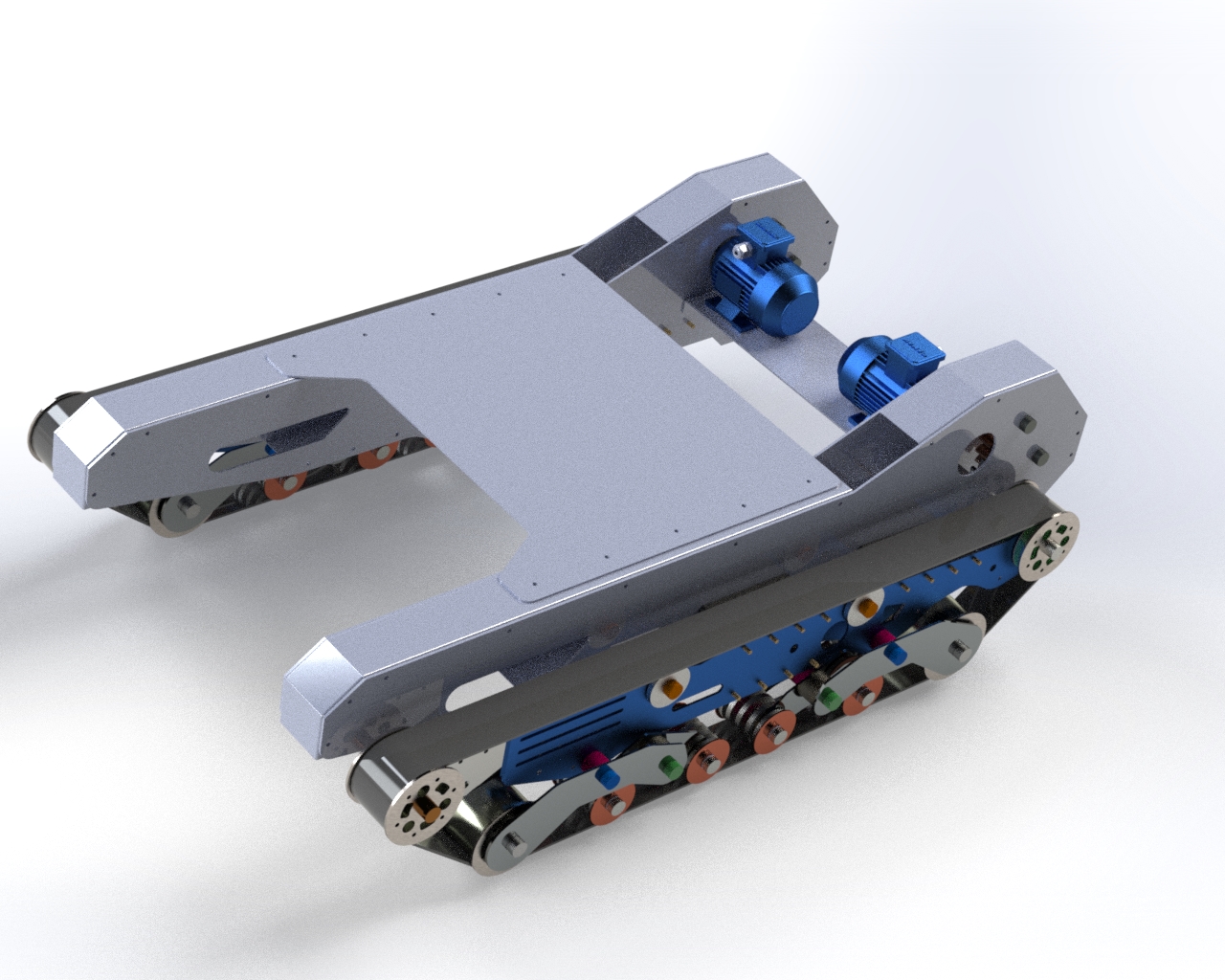 Palette履带车底盘3D模型图纸 x_t格式